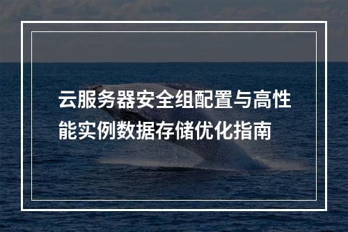 云服务器安全组配置与高性能实例数据存储优化指南