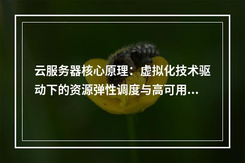云服务器核心原理：虚拟化技术驱动下的资源弹性调度与高可用性