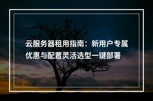 云服务器租用指南：新用户专属优惠与配置灵活选型一键部署