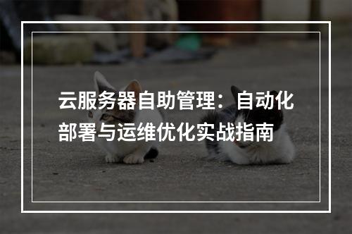 云服务器自助管理：自动化部署与运维优化实战指南