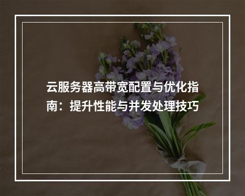 云服务器高带宽配置与优化指南：提升性能与并发处理技巧