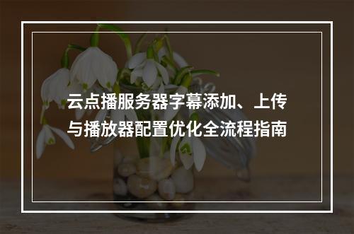 云点播服务器字幕添加、上传与播放器配置优化全流程指南