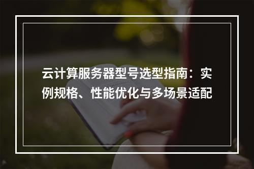 云计算服务器型号选型指南：实例规格、性能优化与多场景适配