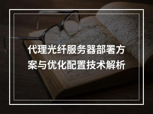代理光纤服务器部署方案与优化配置技术解析
