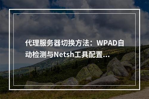 代理服务器切换方法：WPAD自动检测与Netsh工具配置指南