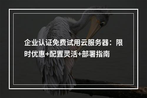 企业认证免费试用云服务器：限时优惠+配置灵活+部署指南