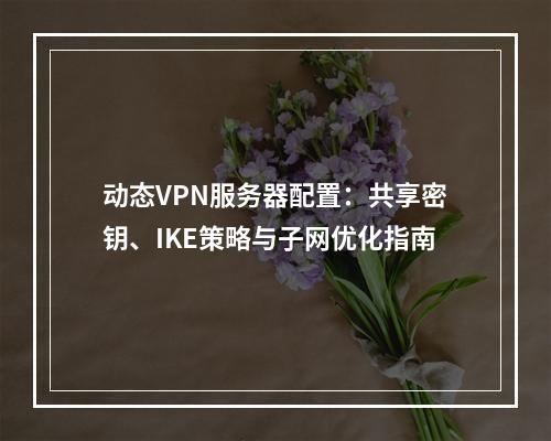 动态VPN服务器配置：共享密钥、IKE策略与子网优化指南