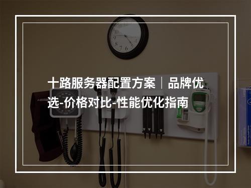 十路服务器配置方案｜品牌优选-价格对比-性能优化指南