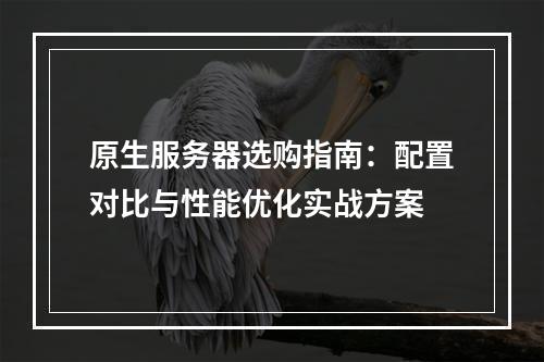 原生服务器选购指南：配置对比与性能优化实战方案