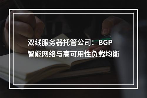 双线服务器托管公司：BGP智能网络与高可用性负载均衡