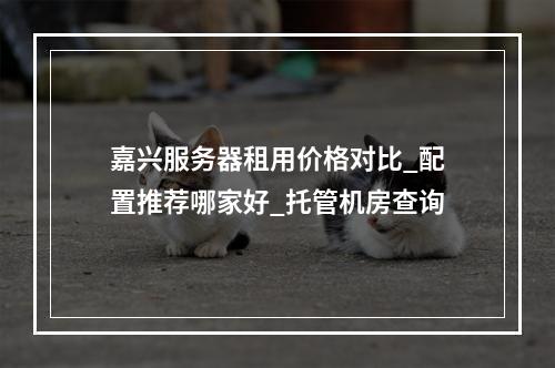 嘉兴服务器租用价格对比_配置推荐哪家好_托管机房查询