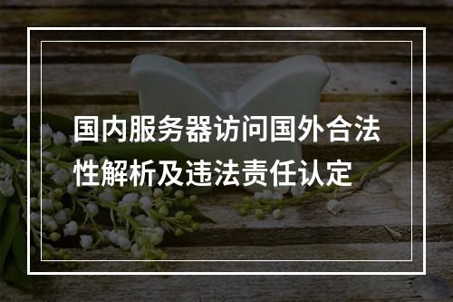 国内服务器访问国外合法性解析及违法责任认定