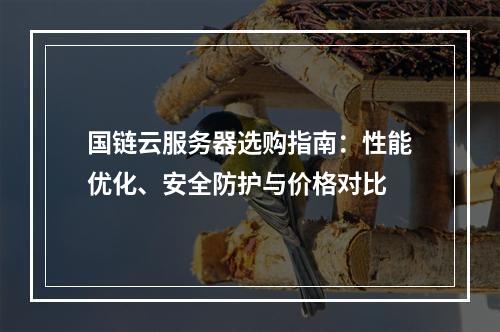 国链云服务器选购指南：性能优化、安全防护与价格对比