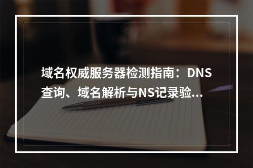 域名权威服务器检测指南：DNS查询、域名解析与NS记录验证