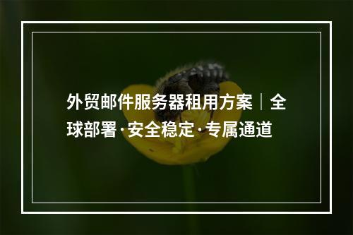 外贸邮件服务器租用方案｜全球部署·安全稳定·专属通道