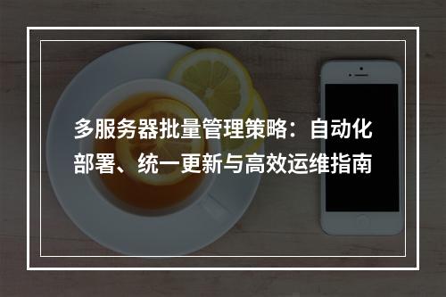 多服务器批量管理策略：自动化部署、统一更新与高效运维指南
