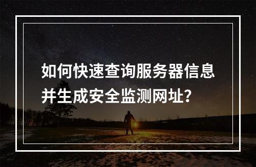 如何快速查询服务器信息并生成安全监测网址？