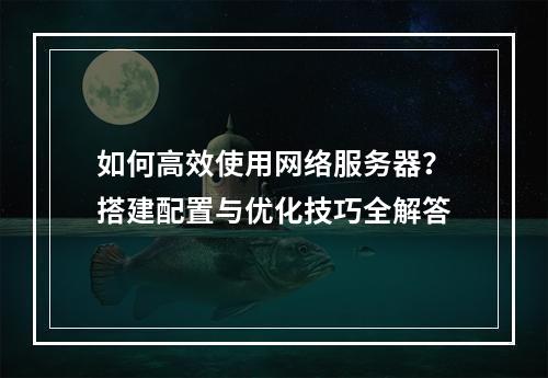 如何高效使用网络服务器？搭建配置与优化技巧全解答