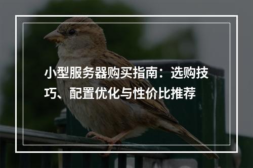 小型服务器购买指南：选购技巧、配置优化与性价比推荐