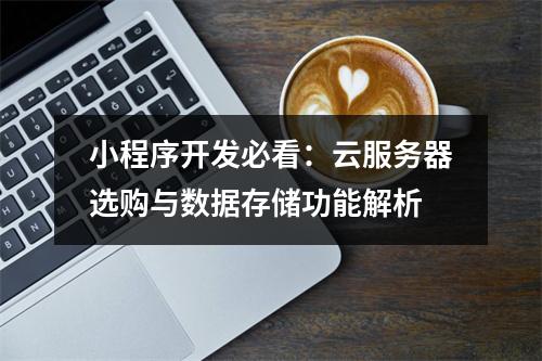 小程序开发必看：云服务器选购与数据存储功能解析