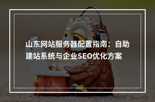 山东网站服务器配置指南：自助建站系统与企业SEO优化方案