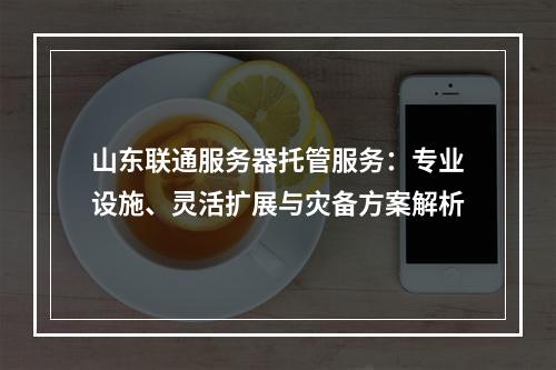 山东联通服务器托管服务：专业设施、灵活扩展与灾备方案解析