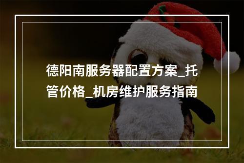 德阳南服务器配置方案_托管价格_机房维护服务指南
