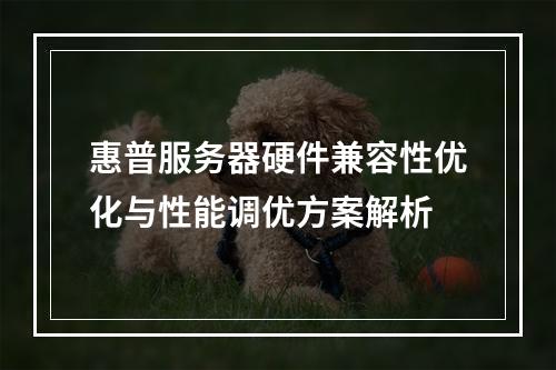 惠普服务器硬件兼容性优化与性能调优方案解析