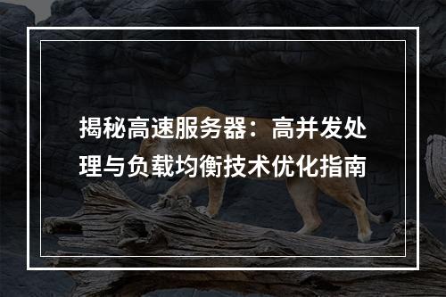 揭秘高速服务器：高并发处理与负载均衡技术优化指南