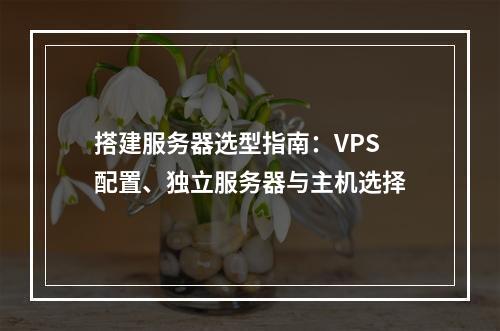 搭建服务器选型指南：VPS配置、独立服务器与主机选择
