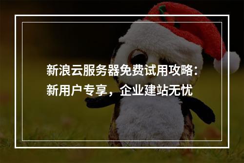 新浪云服务器免费试用攻略：新用户专享，企业建站无忧