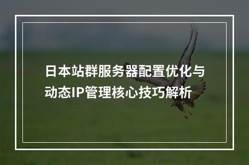 日本站群服务器配置优化与动态IP管理核心技巧解析