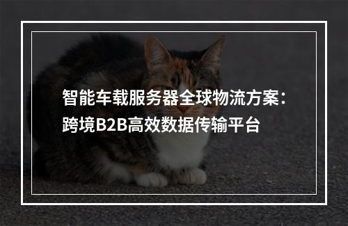 智能车载服务器全球物流方案：跨境B2B高效数据传输平台