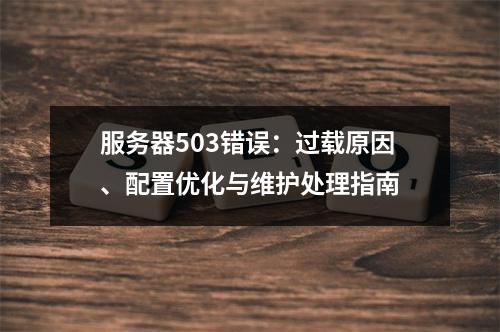 服务器503错误：过载原因、配置优化与维护处理指南