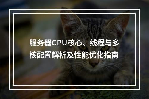 服务器CPU核心、线程与多核配置解析及性能优化指南