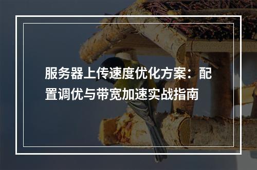 服务器上传速度优化方案：配置调优与带宽加速实战指南