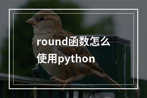 round函数怎么使用python