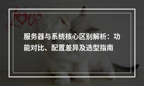 服务器与系统核心区别解析：功能对比、配置差异及选型指南