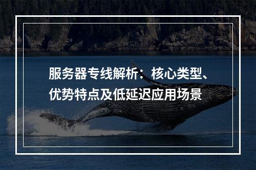 服务器专线解析：核心类型、优势特点及低延迟应用场景