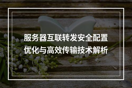 服务器互联转发安全配置优化与高效传输技术解析