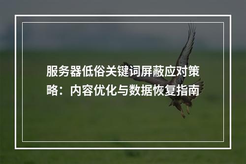 服务器低俗关键词屏蔽应对策略：内容优化与数据恢复指南