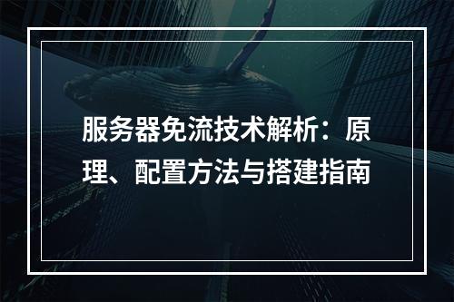 服务器免流技术解析：原理、配置方法与搭建指南