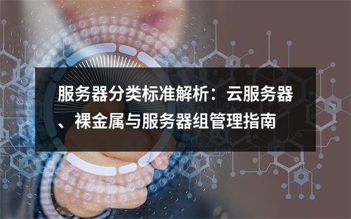 服务器分类标准解析：云服务器、裸金属与服务器组管理指南