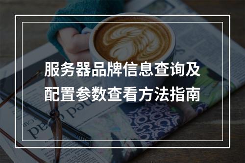 服务器品牌信息查询及配置参数查看方法指南