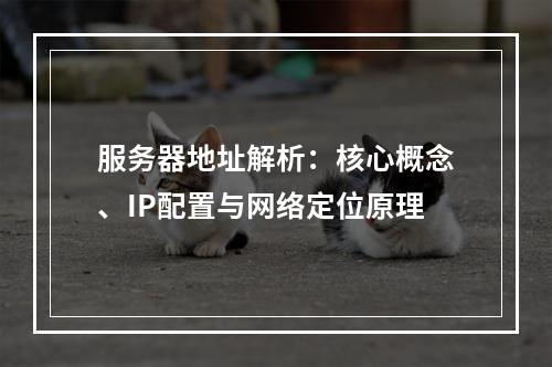 服务器地址解析：核心概念、IP配置与网络定位原理