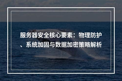 服务器安全核心要素：物理防护、系统加固与数据加密策略解析