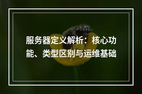 服务器定义解析：核心功能、类型区别与运维基础