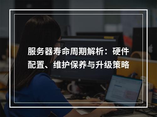 服务器寿命周期解析：硬件配置、维护保养与升级策略