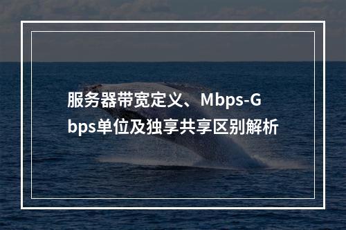 服务器带宽定义、Mbps-Gbps单位及独享共享区别解析