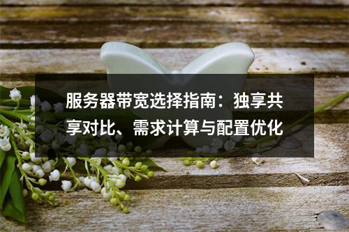 服务器带宽选择指南：独享共享对比、需求计算与配置优化